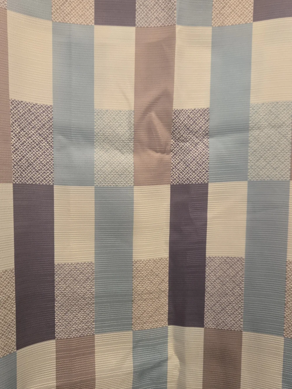 Block Pattern Fabric Shower Curtain